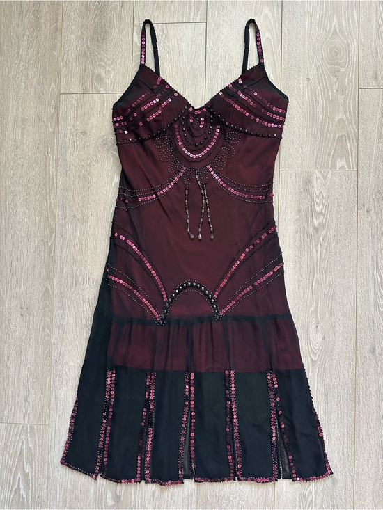 Sue Wong Dresses & Skirts - Vintage Sue Wong Nocturne Dress Silk Beaded Sequins 90s Y2K Vampy Flapper Sz 6